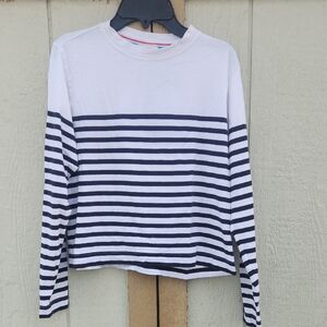 AYR Slushy Holiday City Small Nautical Striped Navy White Long Sleeve Small